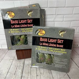 Lot Of 2 Bass Pro Shop Fish String Light Set 10 Count Indoor Outdoor Largemouth